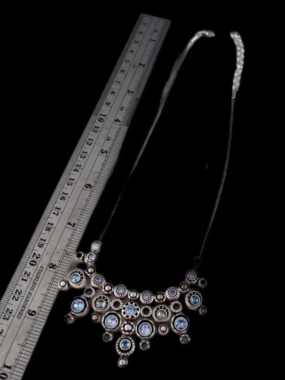 Brighton Halo Burst With Blue And Tanzanite Necklace sparkle